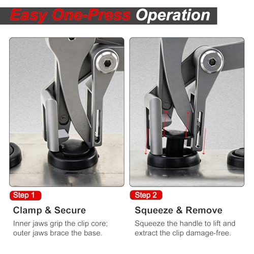 Car Clip Pliers, Trim Removal Tool for Door Panel Clips & Fasteners | Damage-free spring-loaded clip remover with stainless jaws. Ergonomic grip for one-hand use on door panels, bumpers and trim