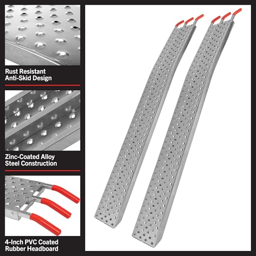 Loading Ramps - Set of Two 69-Inch Ramps for ATVs, Motorcycles, Mowers, Carts, and More - 2200lb Combined Capacity Car Ramp Set by Stalwart - size: 69-Inch