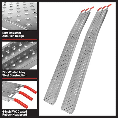 Loading Ramps - Set of Two 69-Inch Ramps for ATVs, Motorcycles, Mowers, Carts, and More - 2200lb Combined Capacity Car Ramp Set by Stalwart - size: 69-Inch