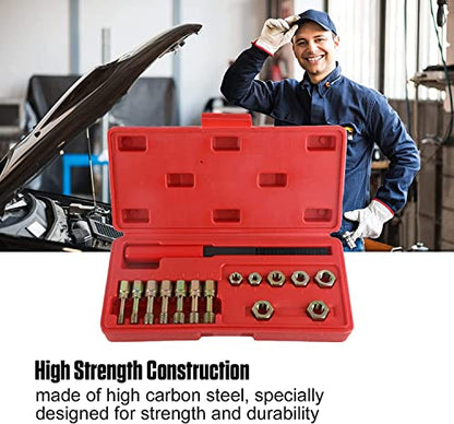 Angchun 15PCS Metric Thread Chaser Set, Thread Repair kit with 7 Taps Thread Chaser Set Universal Metric Thread Restorer Kit with 7 Dies and 1 Thread File Rethreading Kit Universal Rethreading Tool - size: 15PCS