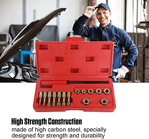 Angchun 15PCS Metric Thread Chaser Set, Thread Repair kit with 7 Taps Thread Chaser Set Universal Metric Thread Restorer Kit with 7 Dies and 1 Thread File Rethreading Kit Universal Rethreading Tool - size: 15PCS