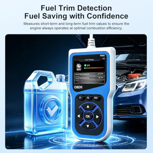 V902 OBD2 Scanner - Professional Car Code Reader & Diagnostic Scan Tool, AI Report & Cloud Print, 2.8" Color Screen, Read/Clear Fault Codes, I/M Readiness, for All 1996+ OBD2 Cars, Trucks, SUVs & RVs