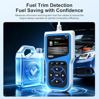 V902 OBD2 Scanner - Professional Car Code Reader & Diagnostic Scan Tool, AI Report & Cloud Print, 2.8" Color Screen, Read/Clear Fault Codes, I/M Readiness, for All 1996+ OBD2 Cars, Trucks, SUVs & RVs