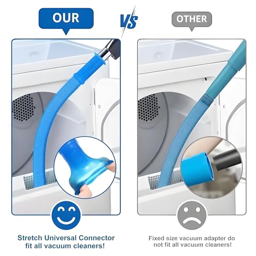 Universal Dryer Vent Cleaner Kit Compatible with All Vacuum Cleaner Include Vacuum Hose Attachment Accessories Brush Lint Brush,Dryer Vent Vacuum Hose (Set A)