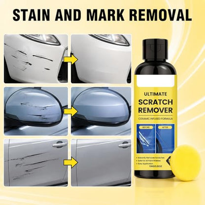 2Set Nanopolix Car Scratch Remover,Nanopolix Scratch Remover,Quick Fix Removal Paste for Deep Scratches,Car Scratchs Repair Paste Deep Scratch,All Paint Colors Polishing Kit (6*Nano-Cloth+2*Sponge)