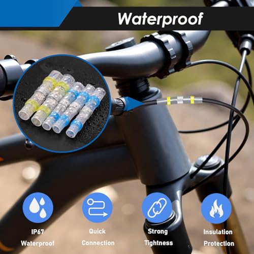 252Pcs Solder Seal Wire Connectors Kit, 120Pcs Heat Shrink Wire Connectors & 132Pcs Heat Shrink Tubing Waterproof and Insulated Electrical Wire Terminals for Marine, Automotive - size: 252Pcs