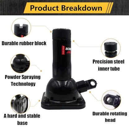 Car Jack 2 Ton Capacity for Pickup Truck 7.76”-16” | Screw Jacks for Car Lift , Spiral Jacks Fit for Ford F150 Truck Chevy Silverado Dodge Ram 1500 - size: 16 inch