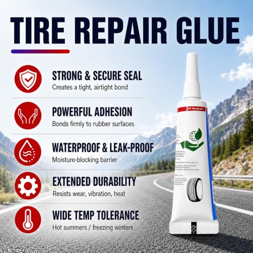 70 Pcs Tire Repair Rubber Nail Kit with Sealant Glue & Screwdriver | Self-Service Tubeless Tire Puncture Repair Screws, 2 Sizes for Car, Motorcycle, Truck, ATV, Tractor, Lawn Mower