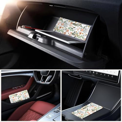 Car Registration and Insurance Holder，Colour Patterns Men Women Car License Document Registration and Insurance Card Holder - color: White flora