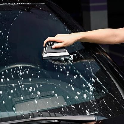FOSHIO Black Small Squeegee, Non-Slip Handle Rubber PPF Squeegee for Window Cleaning, Shower Glass Door, Car Windshield - color: Black