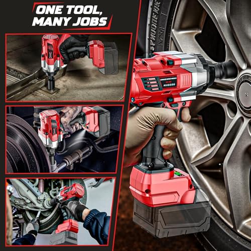 DIYtoolifz Cordless Impact Wrench 1/2” Compatible with Milwaukee 18v Battery(Bare Tool), 1000FT-LBS High Torque Impact Driver, Electric Impact Gun with LED Light, Variable Speeds, 4-Speed Control