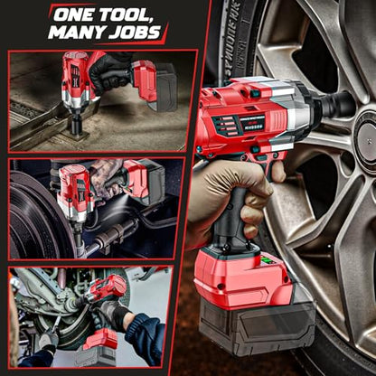 DIYtoolifz Cordless Impact Wrench 1/2” Compatible with Milwaukee 18v Battery(Bare Tool), 1000FT-LBS High Torque Impact Driver, Electric Impact Gun with LED Light, Variable Speeds, 4-Speed Control