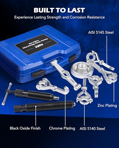 OMT Heavy Duty Hub Puller Kit, Wheel Hub Removal Tool with Adjustable Hooks | Large Brake Drum Puller with Hydraulic Ram, Mechanical Hub Puller Tool Set for Cars Trucks Large Vehicles