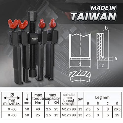 FIRSTINFO Universal Windshield Wiper Arm Puller and Battery Terminal Remover | Adjustable hook jaws • Heavy duty • Narrow-space access • Patented design • Made in Taiwan