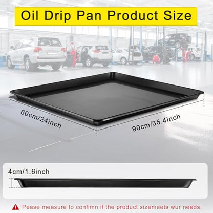 3 Pcs Extra Large Oil Drip Pan, 35.4×24×1.6Inches Oil Drain Pan for Under Car,Plastic Oil Drip Tray for Garage, Fridges, Washing Machines, Cat Litter Box,Keeps Floors Safe & Clean - size: 3 Pack