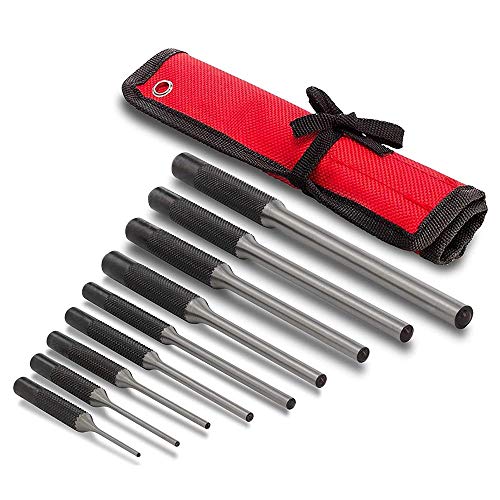 Big Horn 19277 9 Pieces Roll Pin Punch Set - Gun Bolt Catch Roll Pin Punch Tool Kit for Automotive/Jewelers/Gunsmith/Watch Makers/Repairs and Crafts