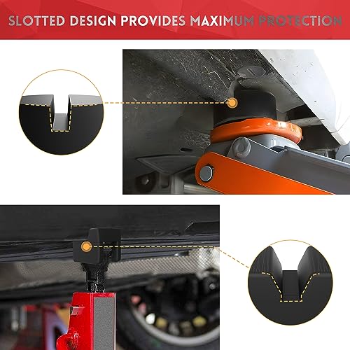 Seven Sparta 4 Pcs Jack Pads for Jack Stand/Floor Jack (Cube Round, 4) | Round and V Shape Fit Most Jacks Stands & Floor Jacks, Heavy Duty Rubber,Anti-slip Surface,Protect Pinch Welds&Frame Rails - style: cube round