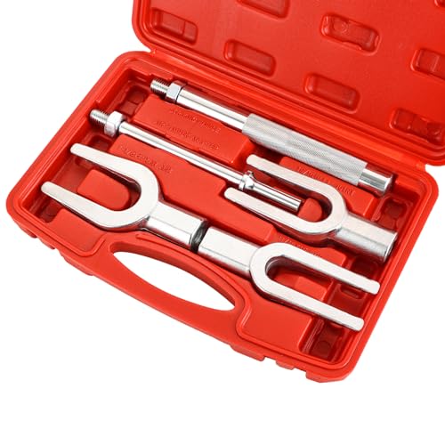 Ball Joint Separator Set 5PCS Pickle Fork Splitter Kit | Tie Rod Tool Set Ball Joint Tie Rod Pitman Arm Remover Separator Set for Cars and Light Trucks - color: Red