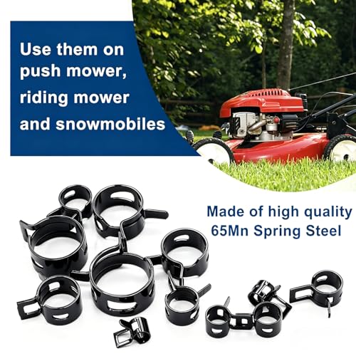 Tnisesm 80Pcs Spring Band Hose Clamps Assortment kits Silicone Vacuum Hose Pipe Clamp 7mm 9mm 10mm 11mm 14mm 15mm 16mm 18mm Low Pressure Air Clip Clamp(Black) - size: 80Pcs - 8 Sizes