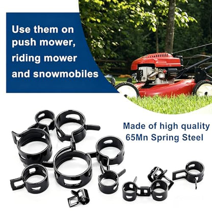 Tnisesm 80Pcs Spring Band Hose Clamps Assortment kits Silicone Vacuum Hose Pipe Clamp 7mm 9mm 10mm 11mm 14mm 15mm 16mm 18mm Low Pressure Air Clip Clamp(Black) - size: 80Pcs - 8 Sizes