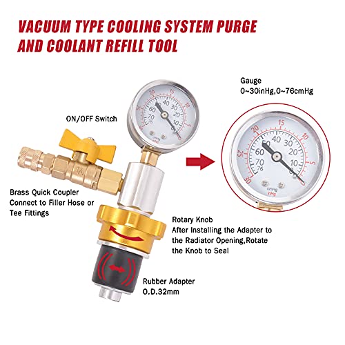 Engine Cooling System Vacuum Purge & Refill Kit Set Universal Pro Tools