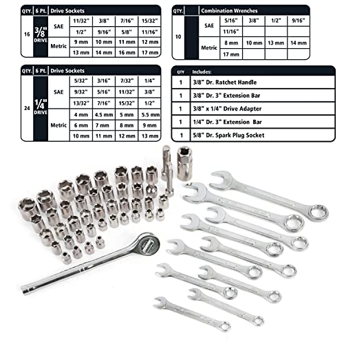 GreatNeck 191-Pc Mariner's Tool Set, Boat Tool Kit for Maintenance | Chrome Plated Rust Resistant, Drop Forged Steel, Storage Case with Moisture Seal, Socket Set, Combo Wrenches, Screwdrivers - style: 191-piece