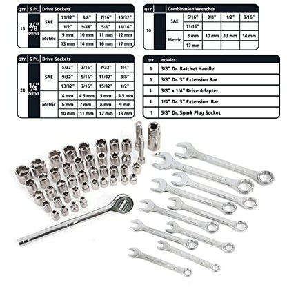 GreatNeck 191-Pc Mariner's Tool Set, Boat Tool Kit for Maintenance | Chrome Plated Rust Resistant, Drop Forged Steel, Storage Case with Moisture Seal, Socket Set, Combo Wrenches, Screwdrivers - style: 191-piece