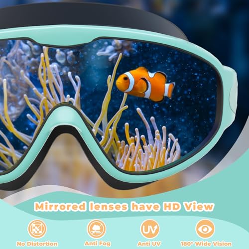 Keary 2 Pack Kids Swim Goggles for 3-15 UV Protection Anti-Fog Pool Water Swimming Goggles for Boys Girls Youth Toddler - color: Blue & Black