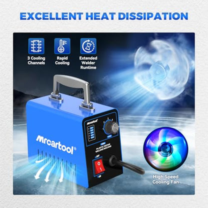 MRCARTOOL Plastic Welding Kit with 600pcs Hot Staples 15W-80W Adjustable | For Car Bumper Repair, 5 Power Levels, LED Light, 1.5m Cord, Heat Dissipation