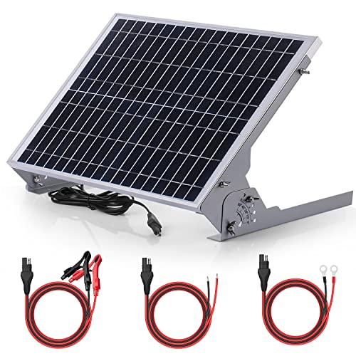 SUNER POWER 20W 12V Solar Battery Charger Maintainer, Built-in Smart MPPT Charge Controller, Adjustable Mount Bracket, Waterproof 20 Watt Solar Panel Kits for Car Automotive Boat Marine RV Trailer - size: BC-20W-P