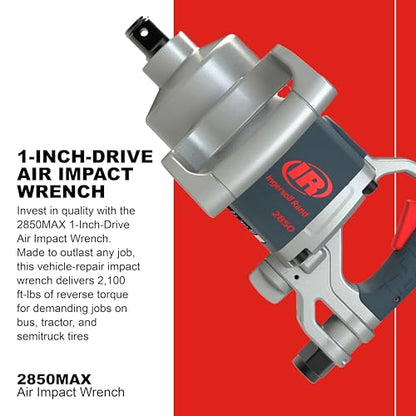 Ingersoll Rand 2850MAX 1" Air Impact Wrench, 2,100 ft-lbs Max Torque, D Handle - style: 2850MAX Standard