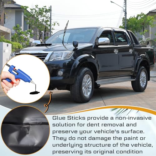 CroBlissful 20 Pcs Paintless Dent Repair Glue Sticks PDR Glue Hot Sticks Paintless Dent Repair Tool for Car Restoration Remover Tool Set (Black) - color: Black