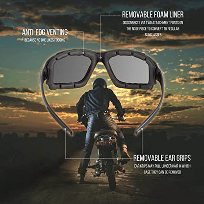 Motorcycle Riding Glasses Extreme Sports Wrap Sunglasses - color: White | Smoke