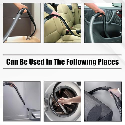 Universal 19" Flexible Crevice Tool & Brush Combo Vacuum Attachment for Car Detailing Dryer Lint Pet Hair, Fits 1-1/4" or 1-3/8 inch Connector Hoses Helps Clean Cobwebs on the ceiling Under Furniture