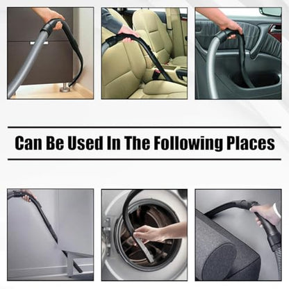 Universal 19" Flexible Crevice Tool & Brush Combo Vacuum Attachment for Car Detailing Dryer Lint Pet Hair, Fits 1-1/4" or 1-3/8 inch Connector Hoses Helps Clean Cobwebs on the ceiling Under Furniture