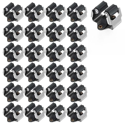 3-H 25 Pack Mop and Broom Holder Big Size Hanging 1 KG Extra,Broom Hanger Wall Mount for Hanging and Organizing Shove Rake Yard Tools in Shed Kitchen Laundry Room Bathroom Garden(Black) - color: Matte Black, size: 25