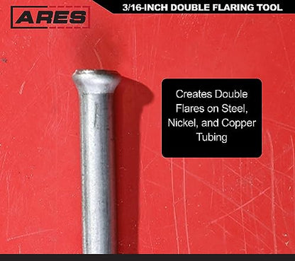 ARES 18025-3/16-Inch Double Flaring Tool - Includes Flaring Tool and Op1/Op2 Punch - Creates Double Flares on 3/16-Inch Steel, Nickel & Copper Tubing - size: 3/16-Inch Double Flaring Tool