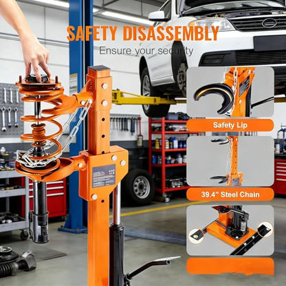 Hydraulic Spring Compressor, Foot-Operated Coil Shock Tool – Heavy Duty, Universal Fit for Cars/SUVs/Trucks, Professional for Shop & Home DIY