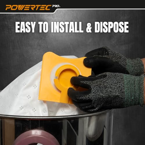 POWERTEC PRO VF3503 Size B Wet Pickup Shop Vac Bags for Ridgid 4 Pack, 6-9 Gal. Wet or Dry Dust and Debris Collection Dust Bags for Ridgid HD9000, 1000RV Wet Dry Vac (75086-P2) - size: VF3503 (Size B), style: Wet Use (4PK)