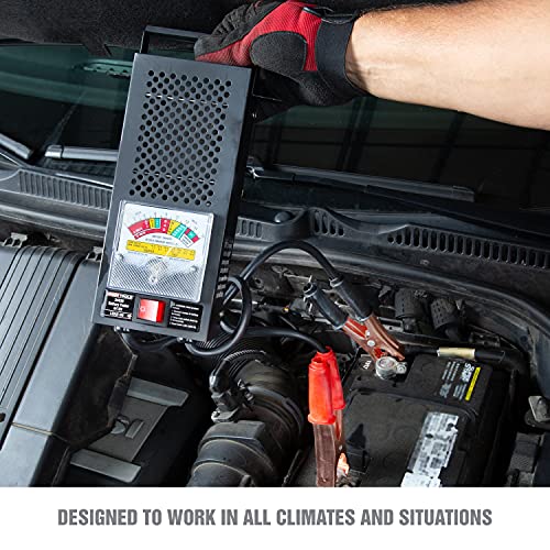 OEMTOOLS 24338 Battery Load Tester, Battery Tester 12V Automotive, Easy-to-Read Car Battery Tester, Heavy Duty Clamps, Shock Resistant Meter, Housed in Sturdy Steel Case - style: 100A Battery Load Tester & Voltage Tester