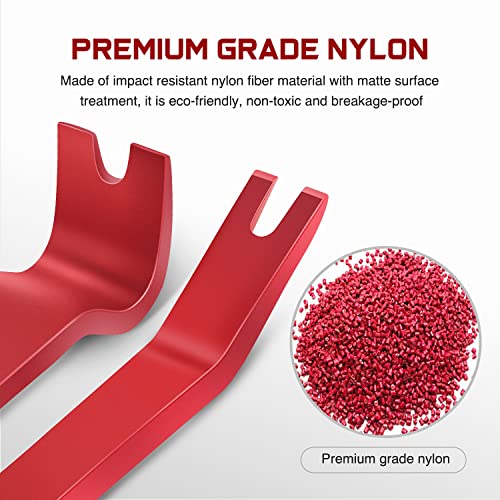 Nilight 5PCS Auto Trim Removal Tool Set for Car Audio Dash Panel Window Molding Fastener Remover Tool Kit - color: Red, size: 5Pcs