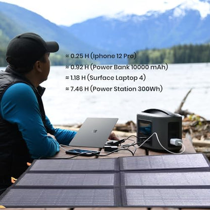 [Upgraded] FlexSolar 60W Portable Solar Panels Chargers IP65 Waterproof | with PD3.0 USB-C, QC3.0 USB-A & DC; Power Emergency Camping for Small Power Station Generator,Phones, Power Banks, Tablets - color: 60W