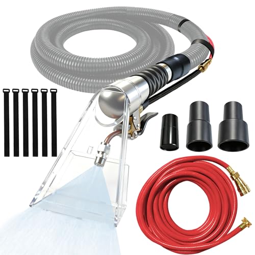 Shop Vac Extractor Attachment Kit for Wet/Dry Vacuum, Universal Hose Adapter for Carpet Upholstery Cleaning & Auto Detailing - size: Small B with Spray Nozzle and Water Hose