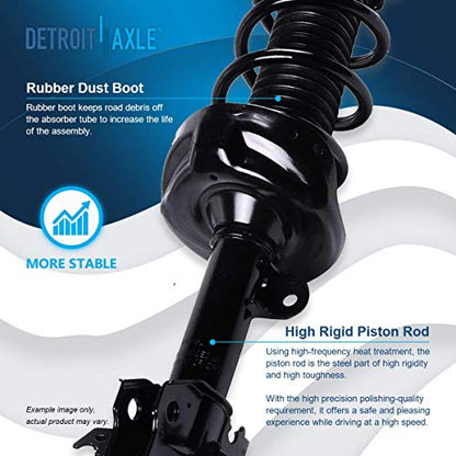Detroit Axle - 4pc Struts for 2007-2011 Honda CR-V Complete Front and Rear Quick Install Ready Struts w/Coil Spring Assembly 2008 2009 2010 Replacement Strut Shock Absorbers Suspension Kit - size: 04-3138/Pair