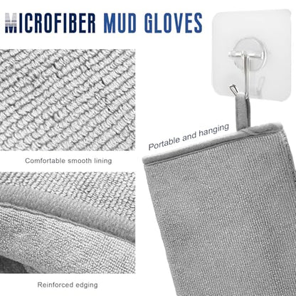 2 PCS Car Clay Mitt, Anti-Scratch Microfiber Auto Detailing and Polishing Clay Towel, Reusable Cleaning Clays Bar Glove for Cars SUVs Motorcycles, Car Accessories (Gray) - color: Gray