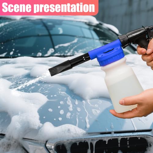 YoRise Car Wash Foam Gun, Adjustable Foam Cannon for Hose, Car Wash Sprayer with 6 Levels of Foams Concentration, Car Washing Soap Sprayer Connect to Any Garden Hose (Blue) - color: Blue