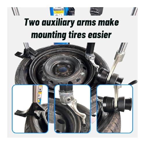 ME-T530Z 2.0HP Tire Changer with Bead Blaster Double Assist Arm & ME-B600 Wheel Balancer Machine Combo - color: Blue530+600