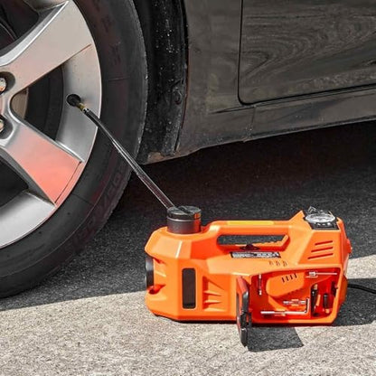 Electric Car Jack 5 Ton - 11000LBS Hydraulic Lift Kit with Tire Inflator & Safety Hammer