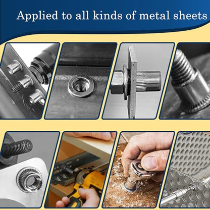 5/16''-18 UNC Rivet Nut, 50Pcs 304 Stainless Steel Flat Head Rivnut Threaded Insert Nutsert - color: Silver, size: SAE 5/16"-18 - 50 Pcs