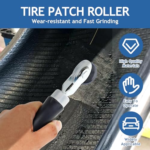 Tire Repair Patch Tools Wear-Resistant Tire Patch Roller Tool Tungsten Steel Buffing Wheel Premium 42mm High Speed Tyre Grinding Head Tire Scraper for Car Truck Motorcycle